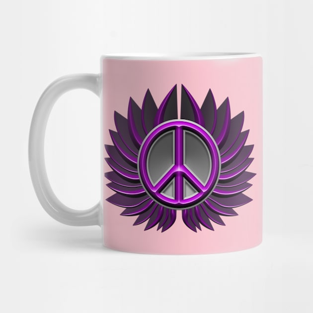 pink peace symbol flower by DrewskiDesignz